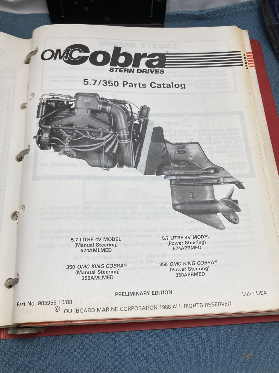 OMC COBRA 507708, 985952-985958 SERVICE MANUAL/PARTS CATALOGS