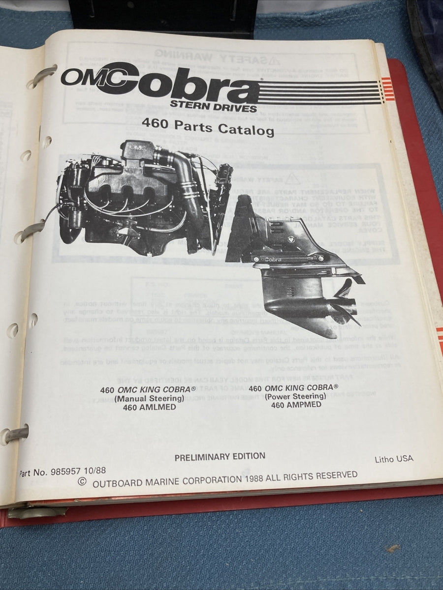 OMC COBRA 507708, 985952-985958 SERVICE MANUAL/PARTS CATALOGS