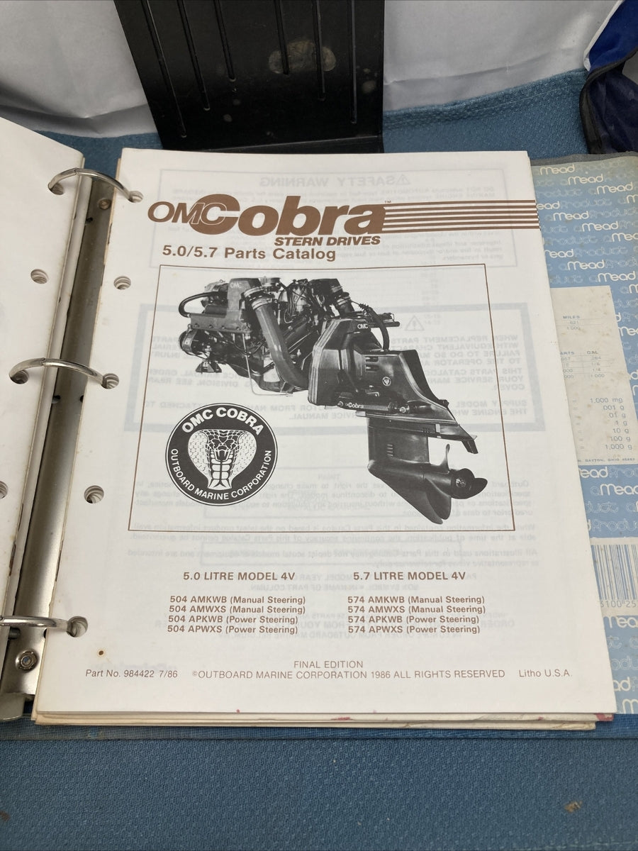 OMC COBRA 984116R, 984417-984418, 984420-984423, 985405-985410 PARTS CATALOGS