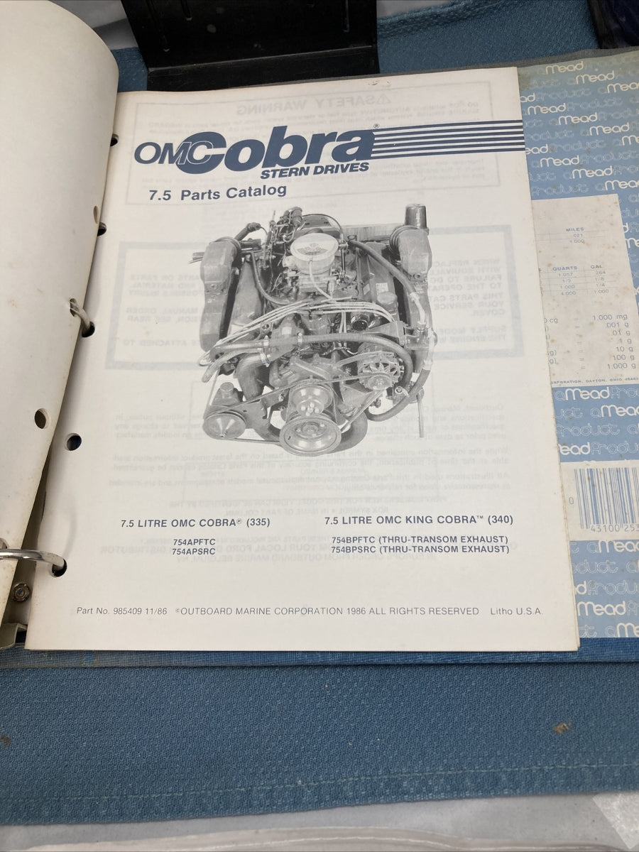 OMC COBRA 984116R, 984417-984418, 984420-984423, 985405-985410 PARTS CATALOGS
