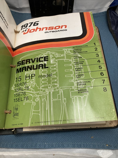 JOHNSON OUTBOARDS JM-7601 - JM-7606 SERVICE MANUALS