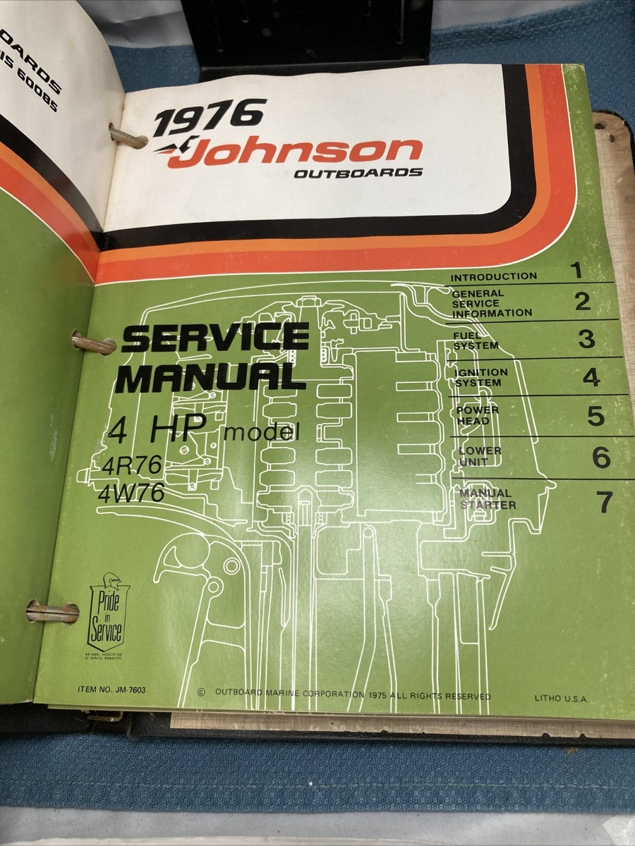 JOHNSON OUTBOARDS JM-7601 - JM-7606 SERVICE MANUALS