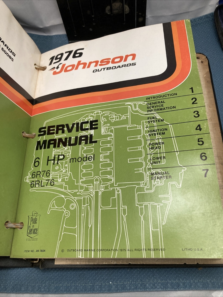 JOHNSON OUTBOARDS JM-7601 - JM-7606 SERVICE MANUALS