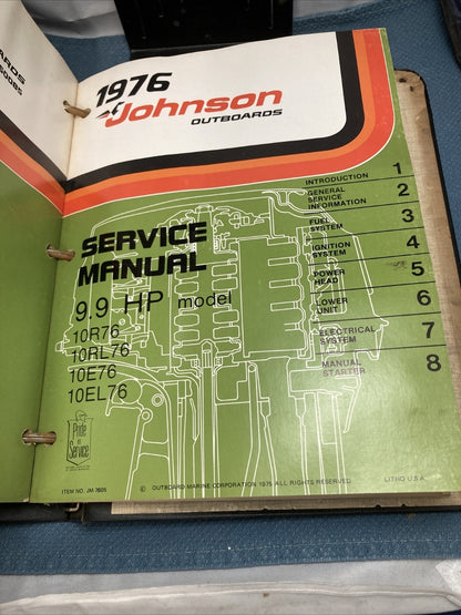 JOHNSON OUTBOARDS JM-7601 - JM-7606 SERVICE MANUALS