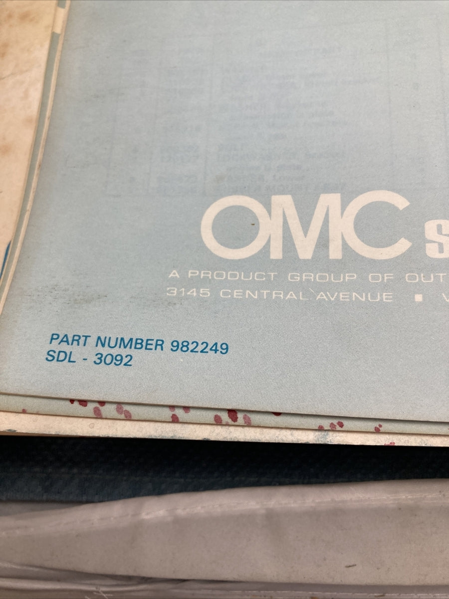 OMC COBRA SDL-1091, SDL-1001, 982249-982252 STERN DRIVES PARTS CATALOGS/MANUALS