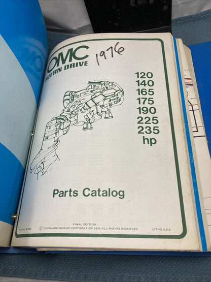 OMC COBRA 980662, 980921, 981025, 981295, 981313 PARTS CATALOGS/MANUALS