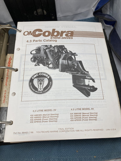 OMC 984416-984423, 984469, 985405-985410, 507605, 507552 CATALOGS/MANUALS