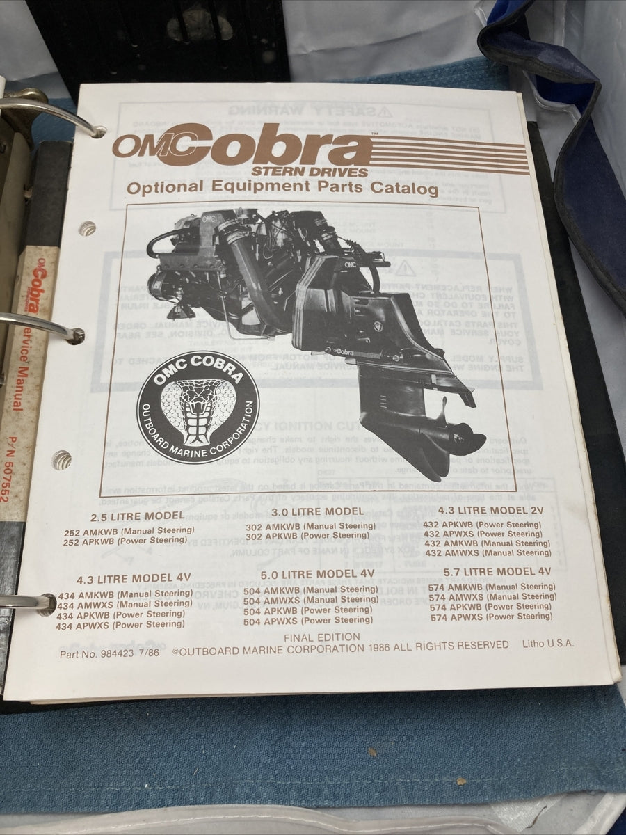 OMC 984416-984423, 984469, 985405-985410, 507605, 507552 CATALOGS/MANUALS