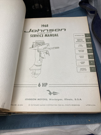 JOHNSON OUTBOARDS JM-6801-JM-6805, JM-6807-JM-6808, JM-6810-JM-6812 MANUALS