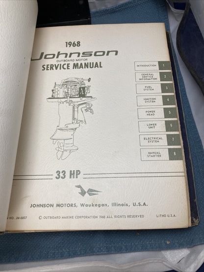 JOHNSON OUTBOARDS JM-6801-JM-6805, JM-6807-JM-6808, JM-6810-JM-6812 MANUALS