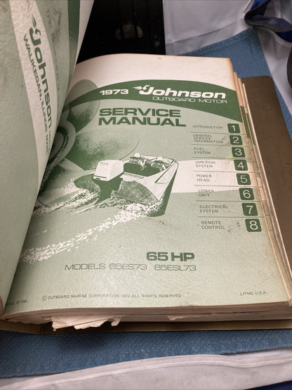 JOHNSON OUTBOARDS JM-7301 - JM-7312 SERVICE MANUALS