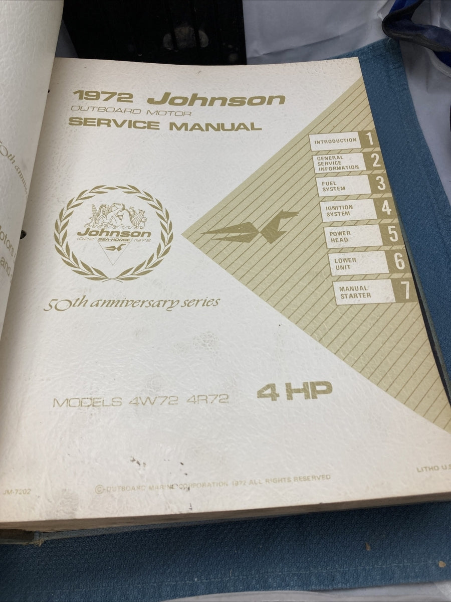 JOHNSON OUTBOARDS JM-7201 - JM-7208, JM-7210 - JM-7212 SERVICE MANUALS