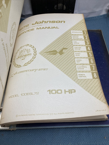 JOHNSON OUTBOARDS JM-7201 - JM-7208, JM-7210 - JM-7212 SERVICE MANUALS
