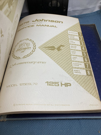 JOHNSON OUTBOARDS JM-7201 - JM-7208, JM-7210 - JM-7212 SERVICE MANUALS