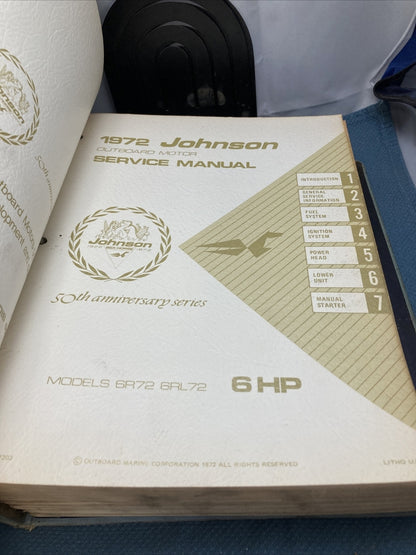 JOHNSON OUTBOARDS JM-7201 - JM-7208, JM-7210 - JM-7212 SERVICE MANUALS