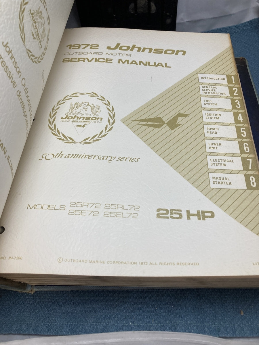 JOHNSON OUTBOARDS JM-7201 - JM-7208, JM-7210 - JM-7212 SERVICE MANUALS