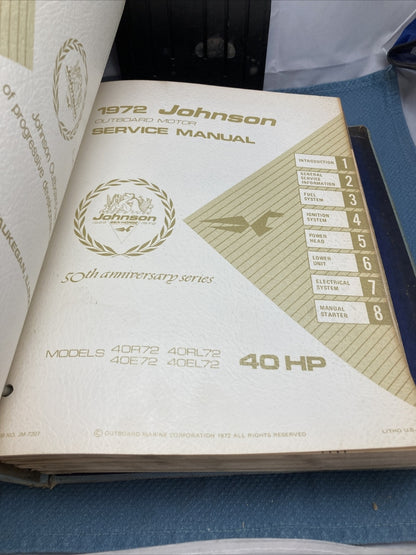 JOHNSON OUTBOARDS JM-7201 - JM-7208, JM-7210 - JM-7212 SERVICE MANUALS