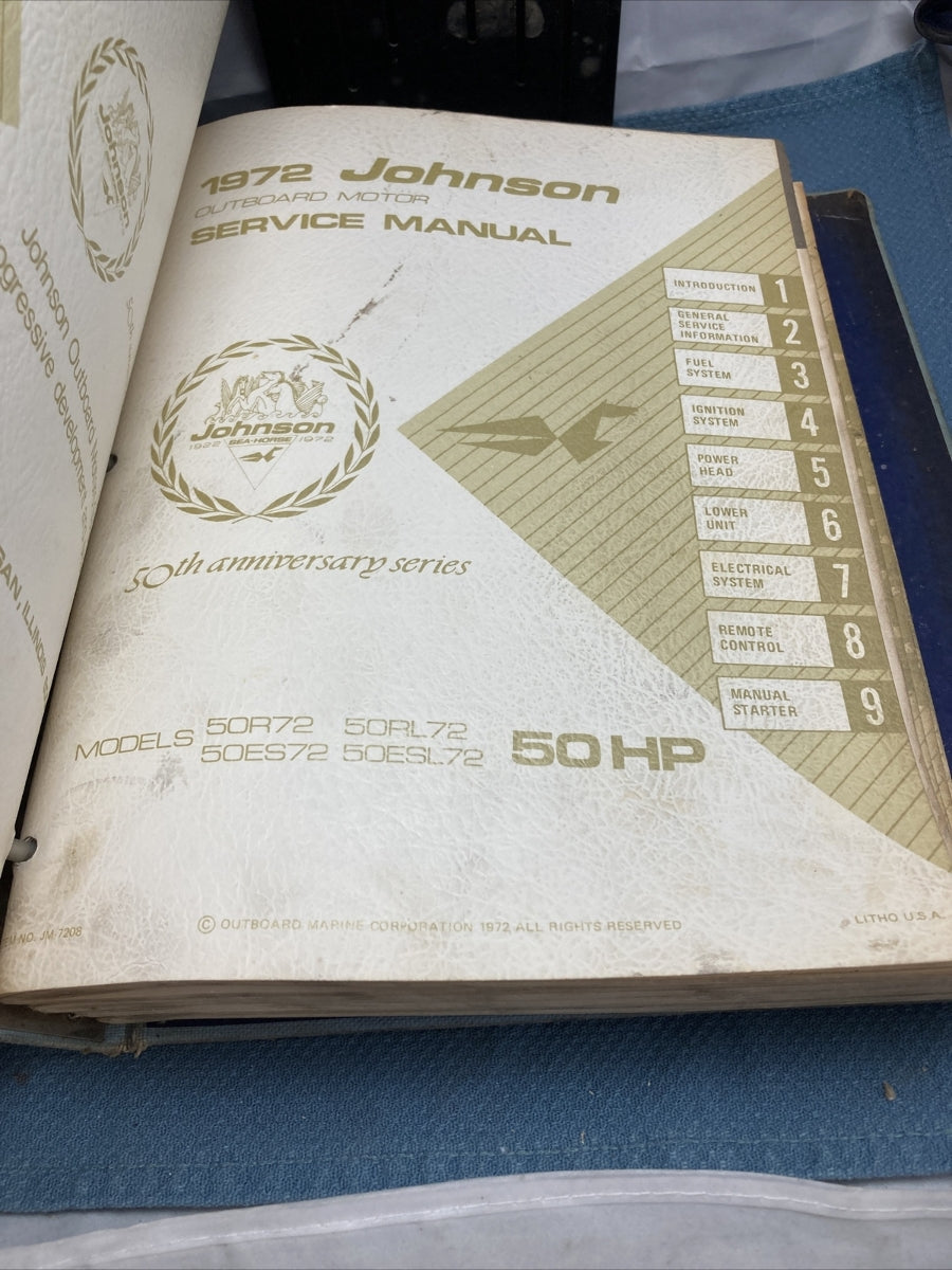 JOHNSON OUTBOARDS JM-7201 - JM-7208, JM-7210 - JM-7212 SERVICE MANUALS