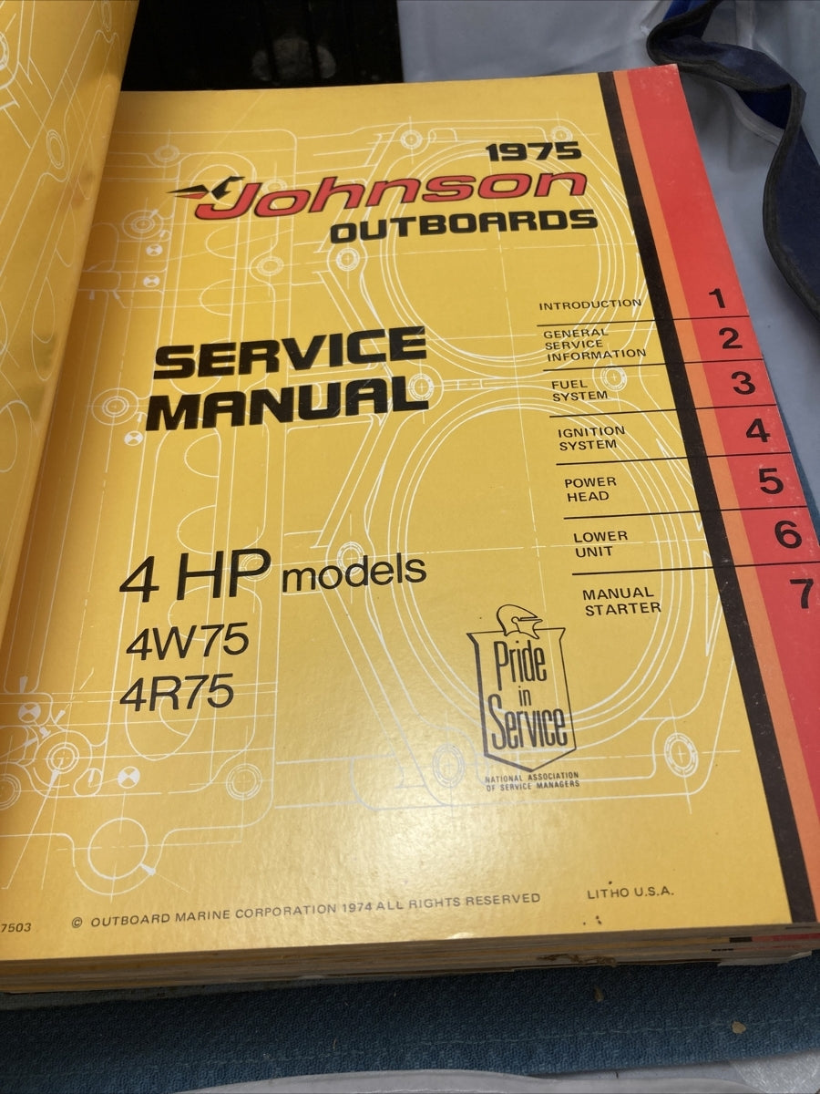 JOHNSON OUTBOARDS JM-7501 - JM-7511, JM-7513 - JM-7514 SERVICE MANUALS