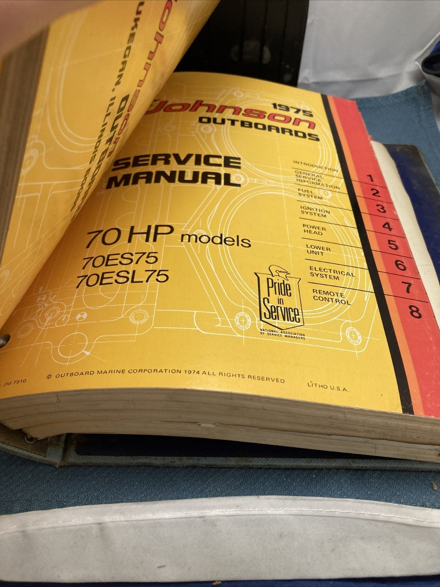 JOHNSON OUTBOARDS JM-7501 - JM-7511, JM-7513 - JM-7514 SERVICE MANUALS
