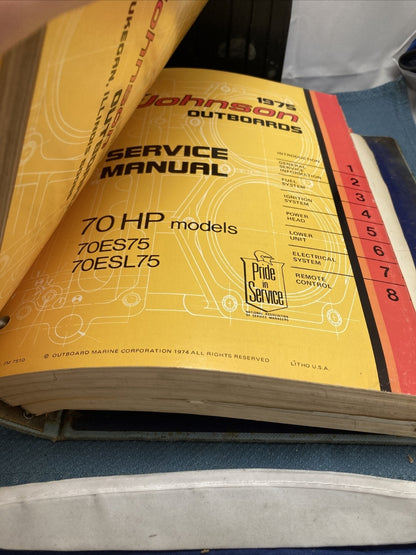JOHNSON OUTBOARDS JM-7501 - JM-7511, JM-7513 - JM-7514 SERVICE MANUALS