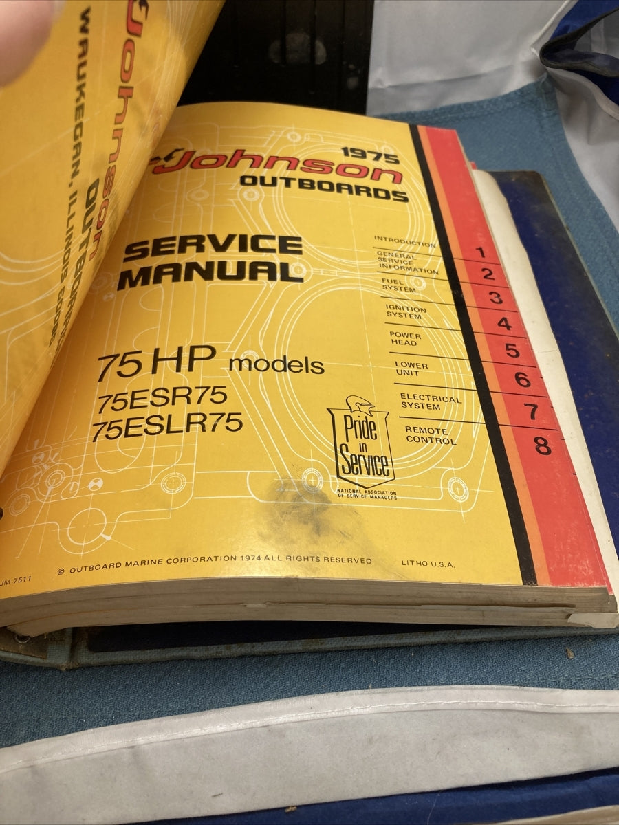 JOHNSON OUTBOARDS JM-7501 - JM-7511, JM-7513 - JM-7514 SERVICE MANUALS