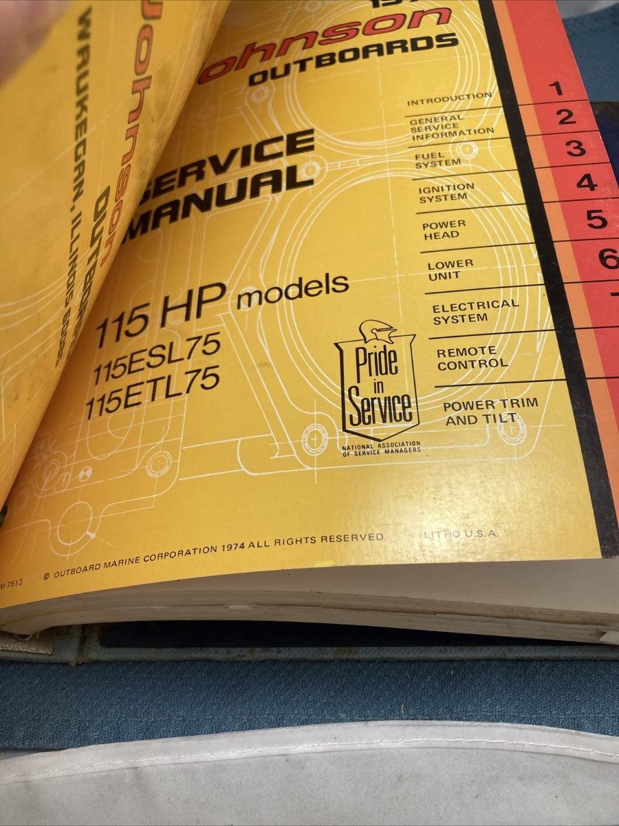 JOHNSON OUTBOARDS JM-7501 - JM-7511, JM-7513 - JM-7514 SERVICE MANUALS