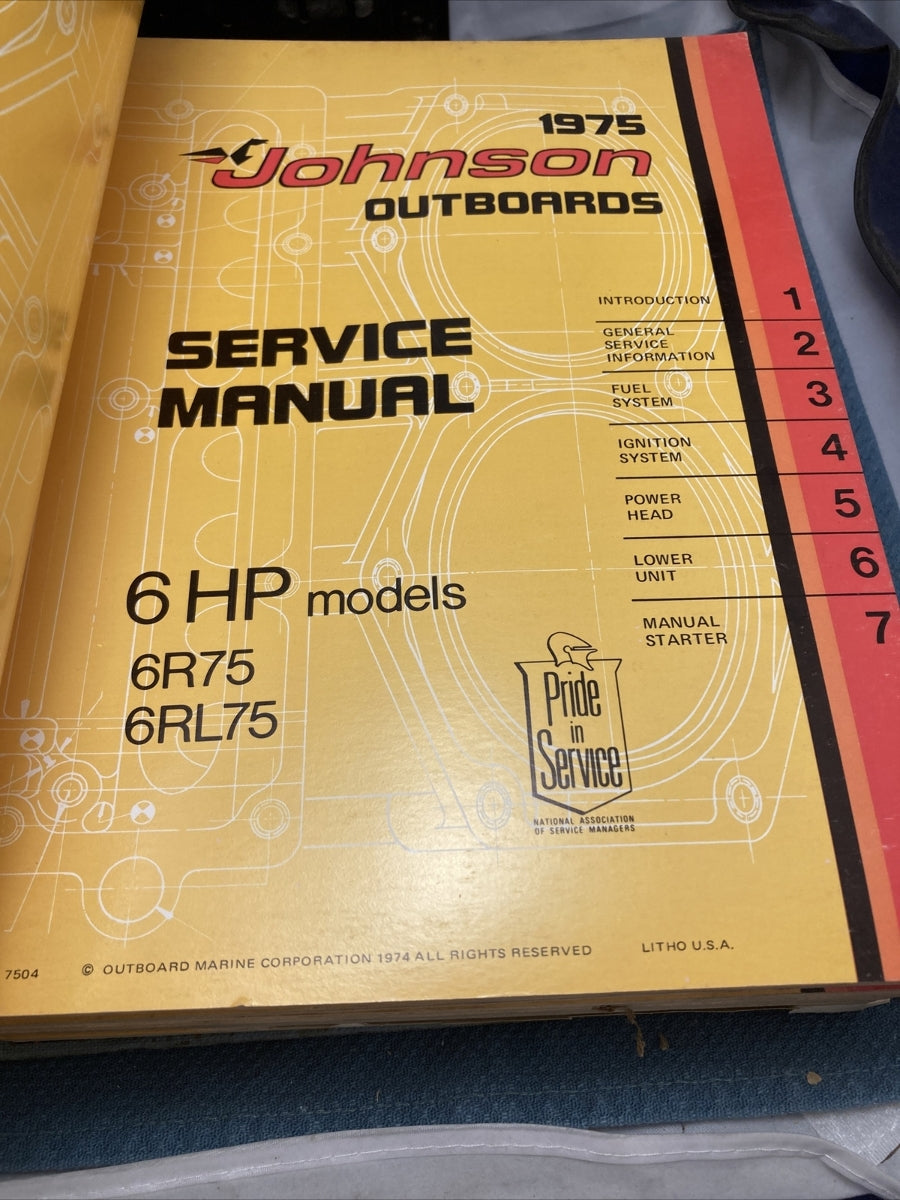 JOHNSON OUTBOARDS JM-7501 - JM-7511, JM-7513 - JM-7514 SERVICE MANUALS