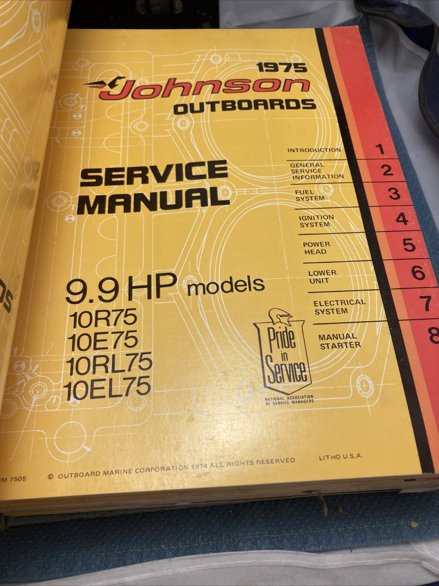 JOHNSON OUTBOARDS JM-7501 - JM-7511, JM-7513 - JM-7514 SERVICE MANUALS