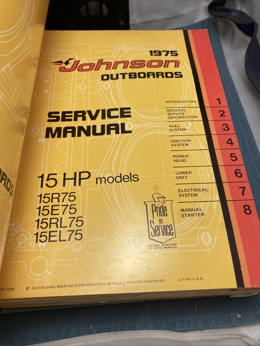 JOHNSON OUTBOARDS JM-7501 - JM-7511, JM-7513 - JM-7514 SERVICE MANUALS