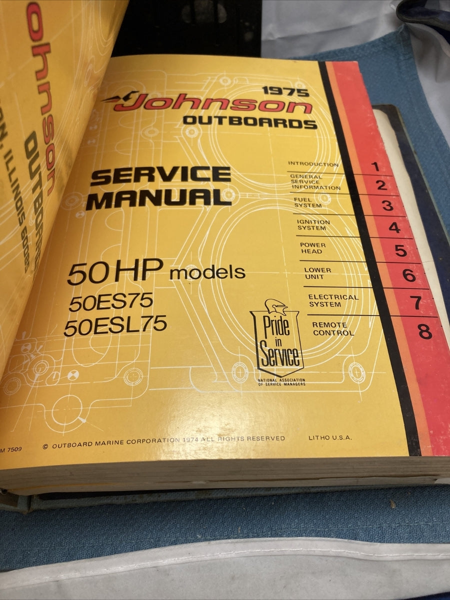 JOHNSON OUTBOARDS JM-7501 - JM-7511, JM-7513 - JM-7514 SERVICE MANUALS
