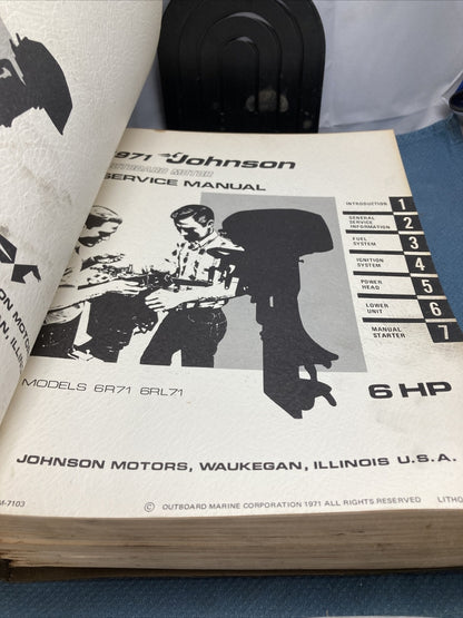 JOHNSON OUTBOARDS JM-7101 - JM-7107, JM-7109 - JM-7111 SERVICE MANUALS