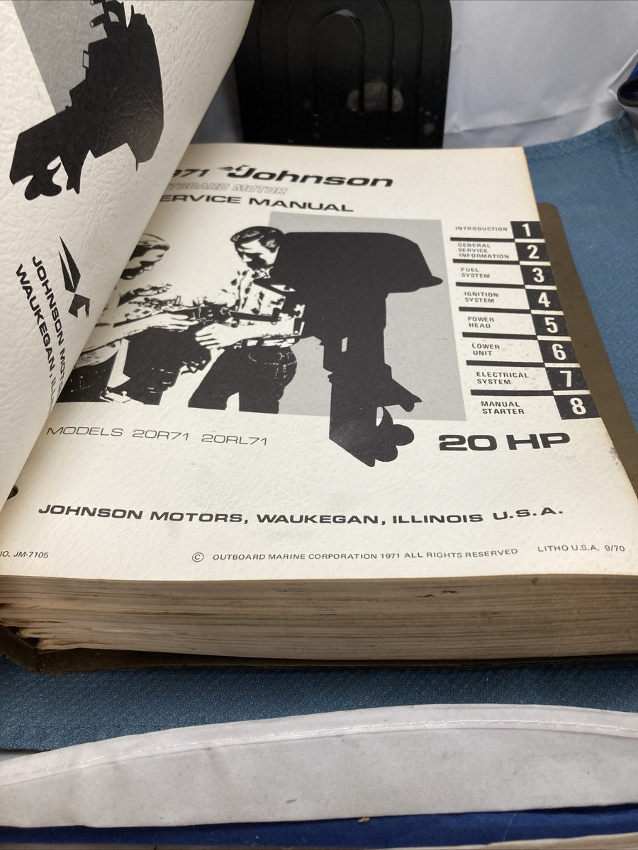 JOHNSON OUTBOARDS JM-7101 - JM-7107, JM-7109 - JM-7111 SERVICE MANUALS