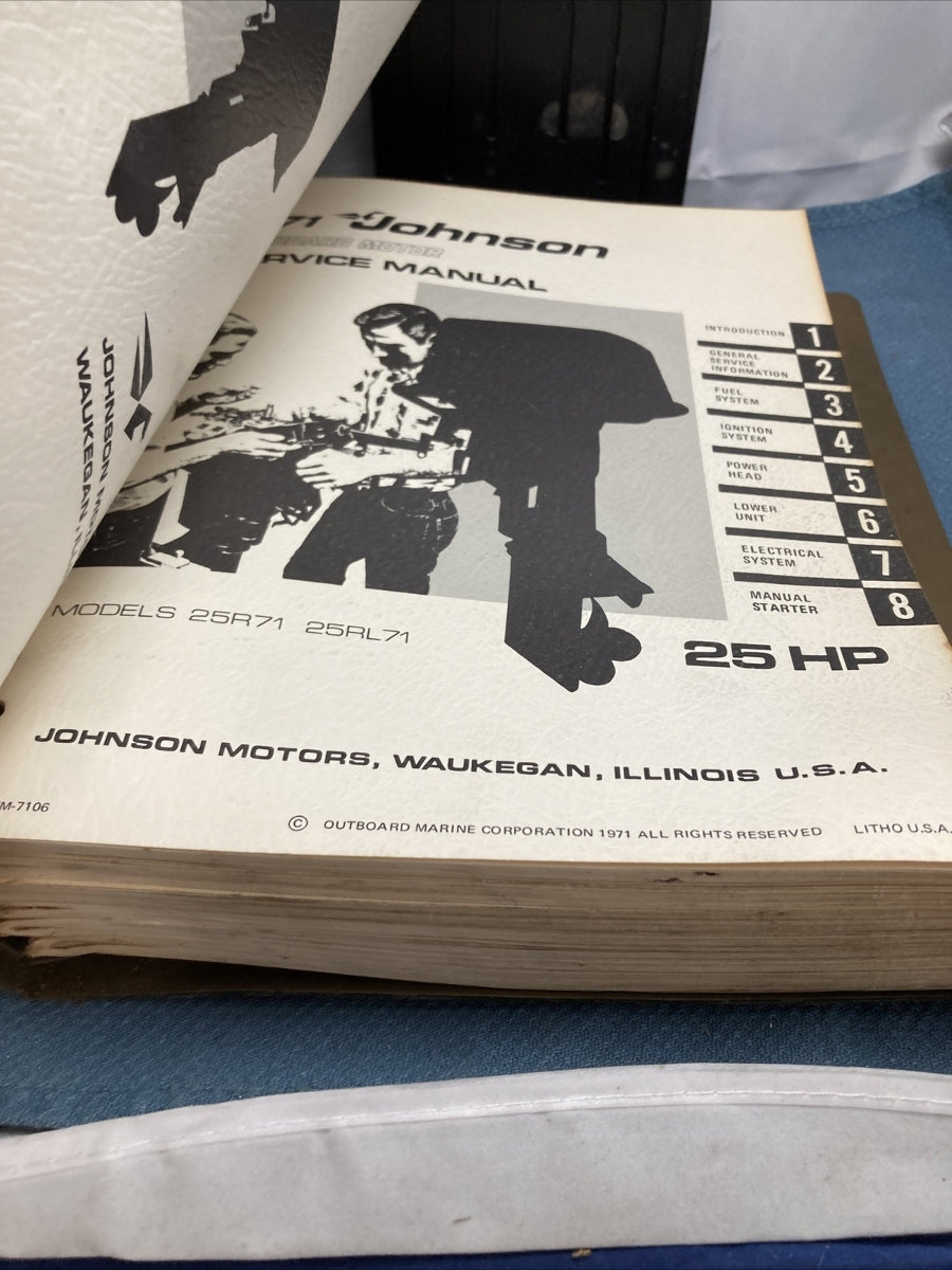 JOHNSON OUTBOARDS JM-7101 - JM-7107, JM-7109 - JM-7111 SERVICE MANUALS