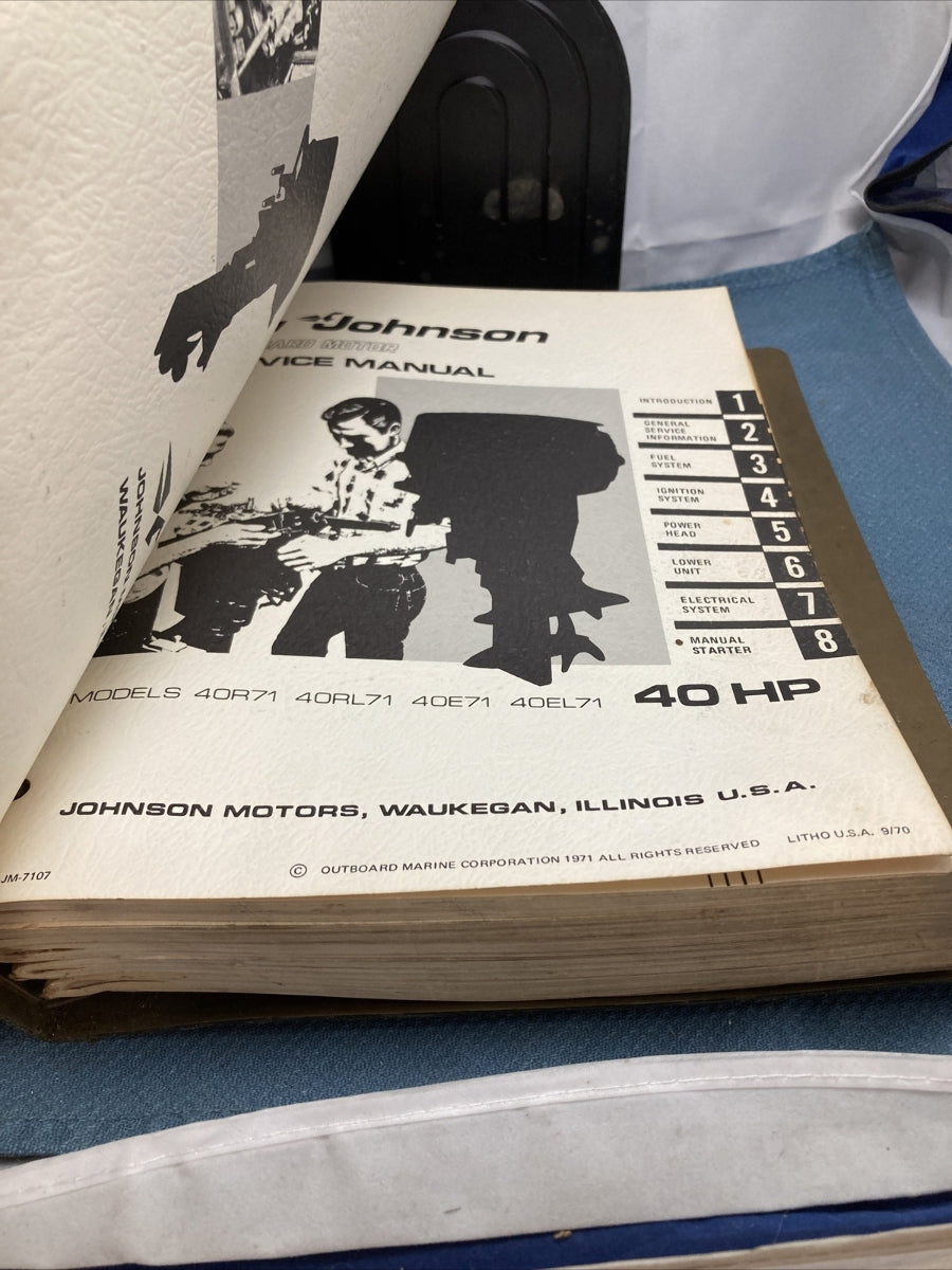 JOHNSON OUTBOARDS JM-7101 - JM-7107, JM-7109 - JM-7111 SERVICE MANUALS
