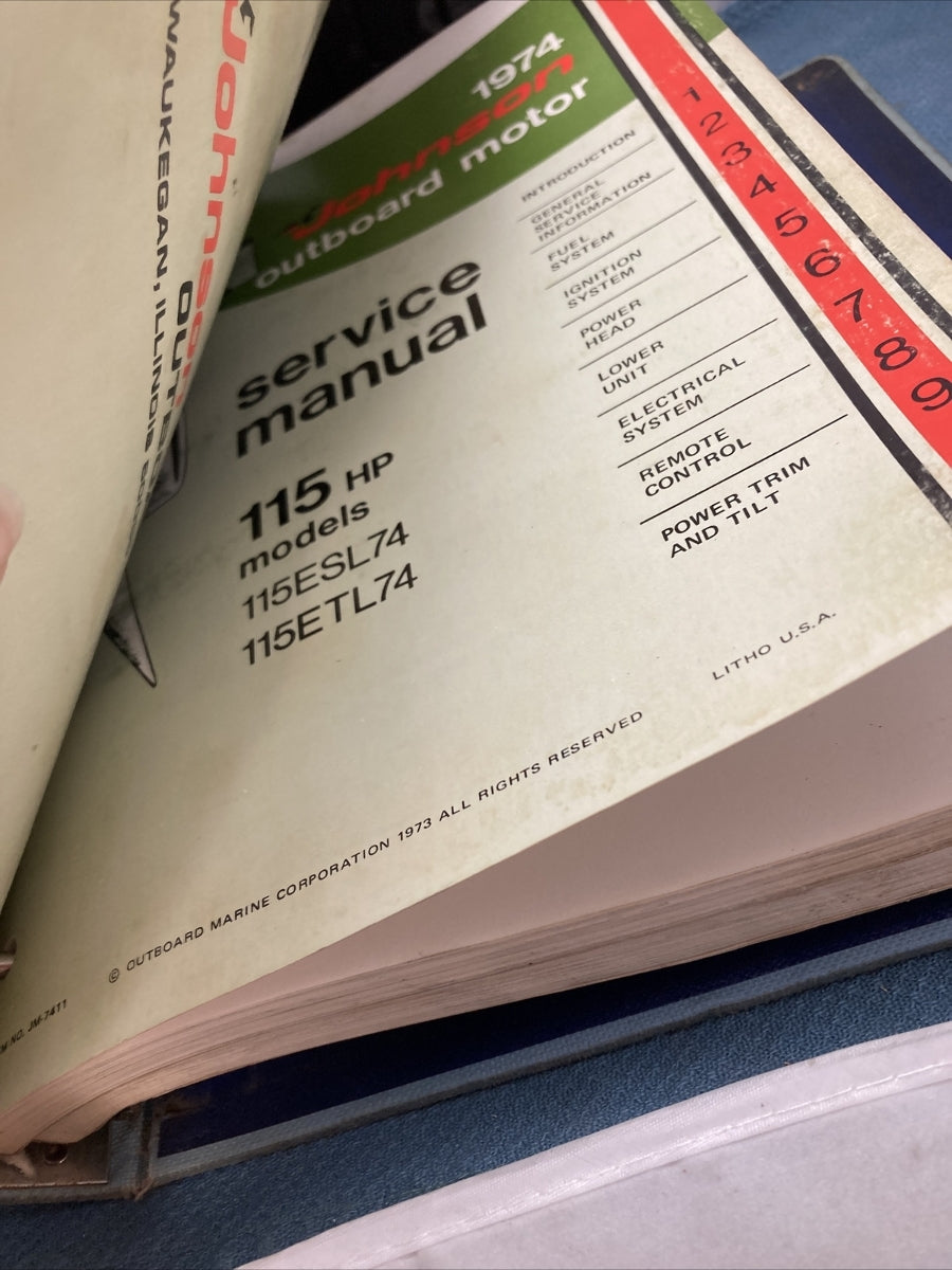 JOHNSON OUTBOARDS JM-7401 - JM-7412 SERVICE MANUALS