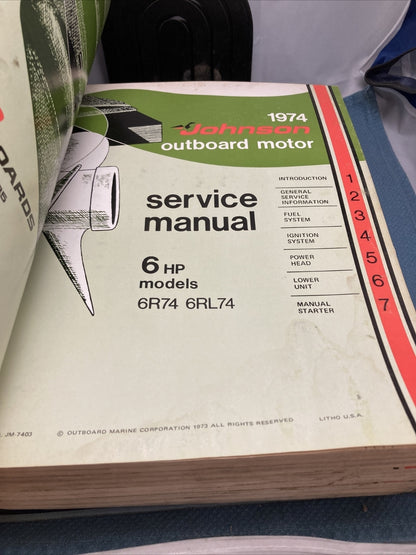 JOHNSON OUTBOARDS JM-7401 - JM-7412 SERVICE MANUALS