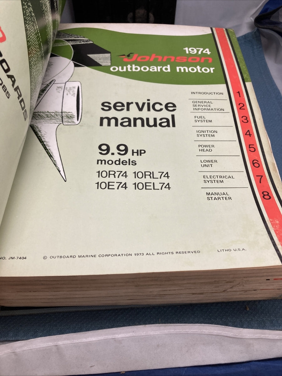 JOHNSON OUTBOARDS JM-7401 - JM-7412 SERVICE MANUALS