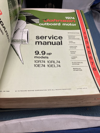 JOHNSON OUTBOARDS JM-7401 - JM-7412 SERVICE MANUALS