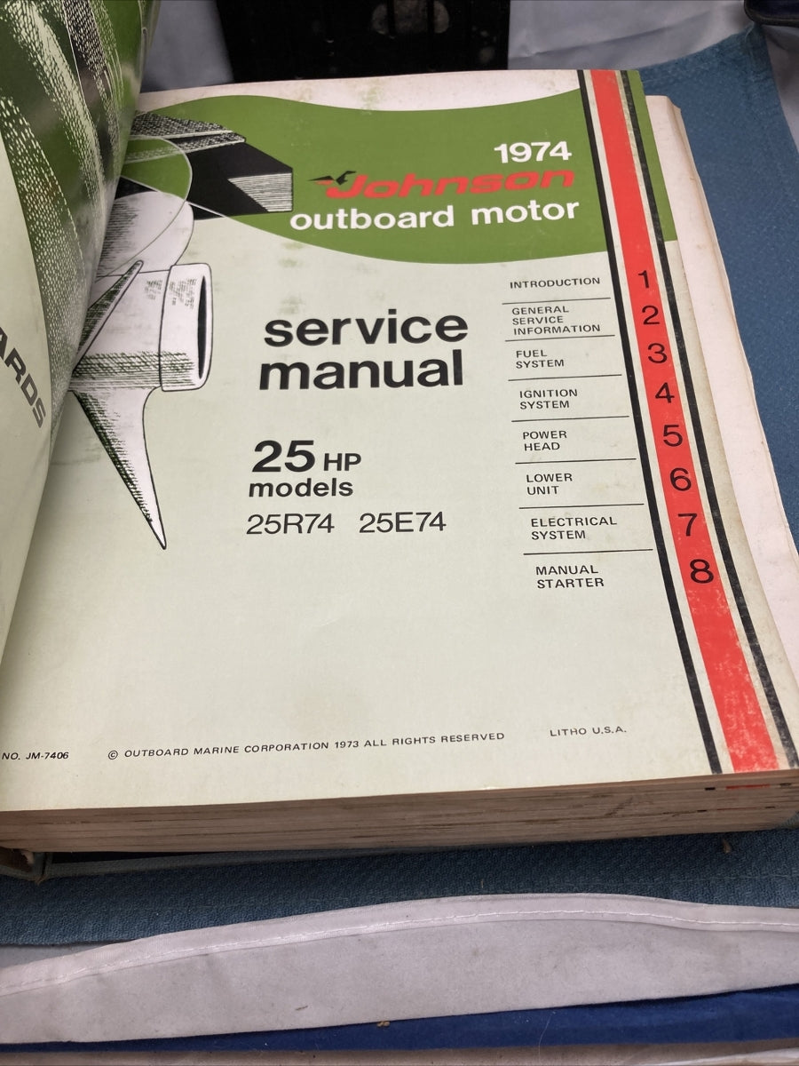 JOHNSON OUTBOARDS JM-7401 - JM-7412 SERVICE MANUALS