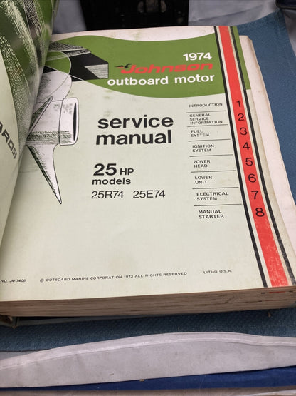 JOHNSON OUTBOARDS JM-7401 - JM-7412 SERVICE MANUALS