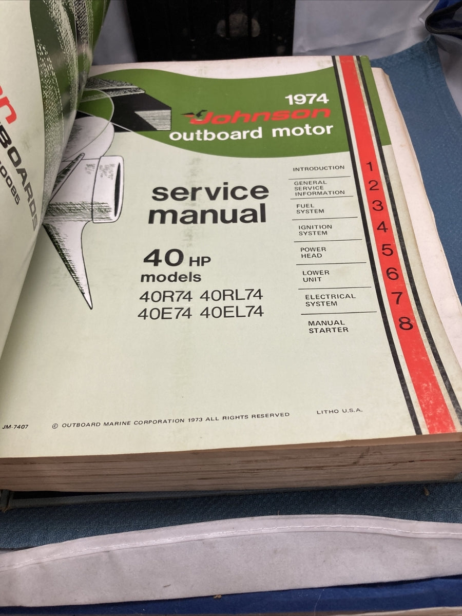 JOHNSON OUTBOARDS JM-7401 - JM-7412 SERVICE MANUALS