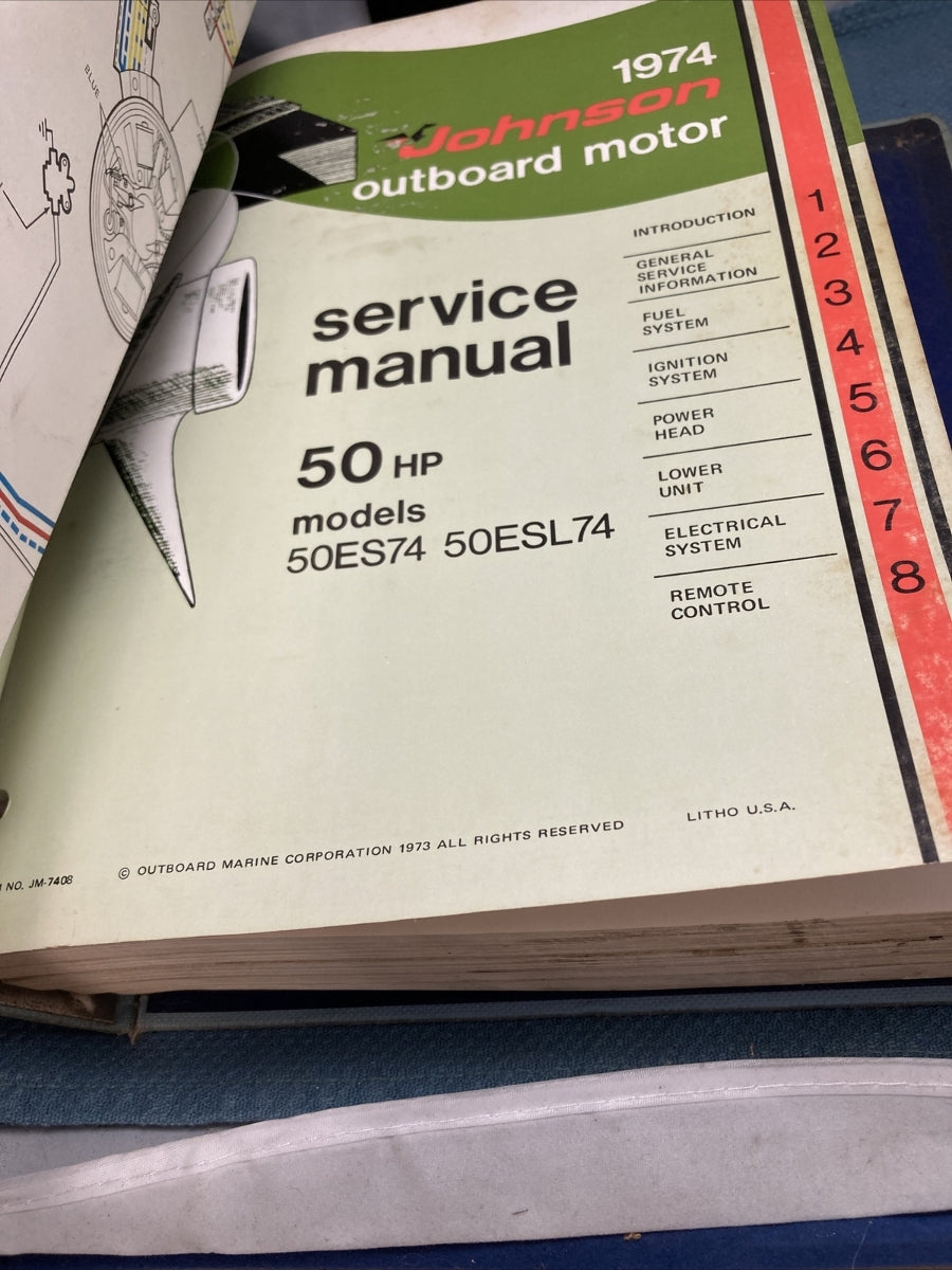 JOHNSON OUTBOARDS JM-7401 - JM-7412 SERVICE MANUALS