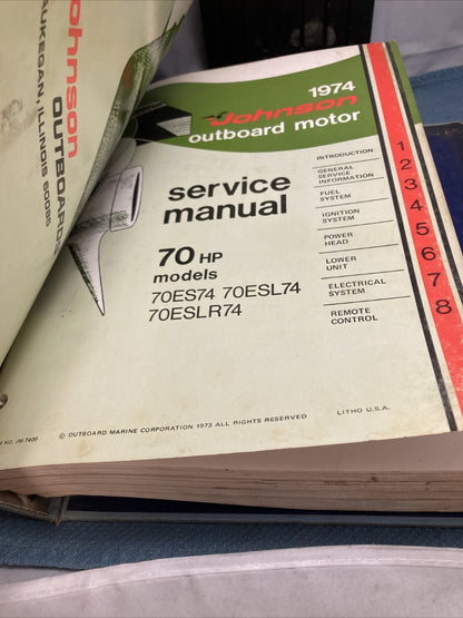 JOHNSON OUTBOARDS JM-7401 - JM-7412 SERVICE MANUALS