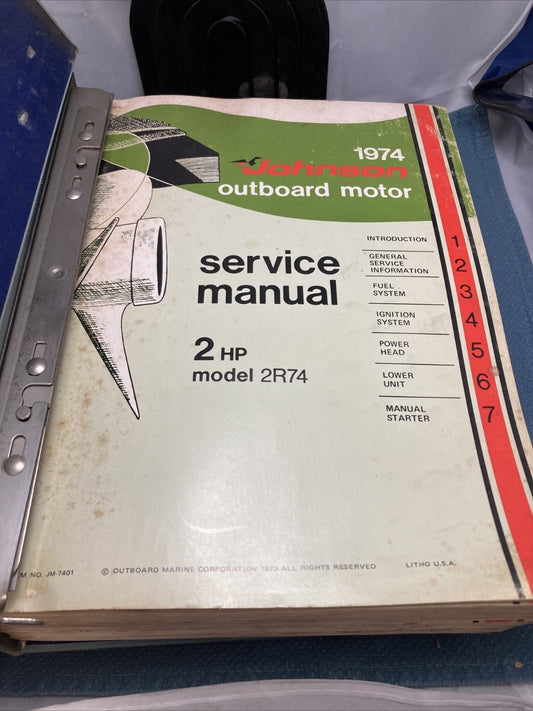 JOHNSON OUTBOARDS JM-7401 - JM-7412 SERVICE MANUALS