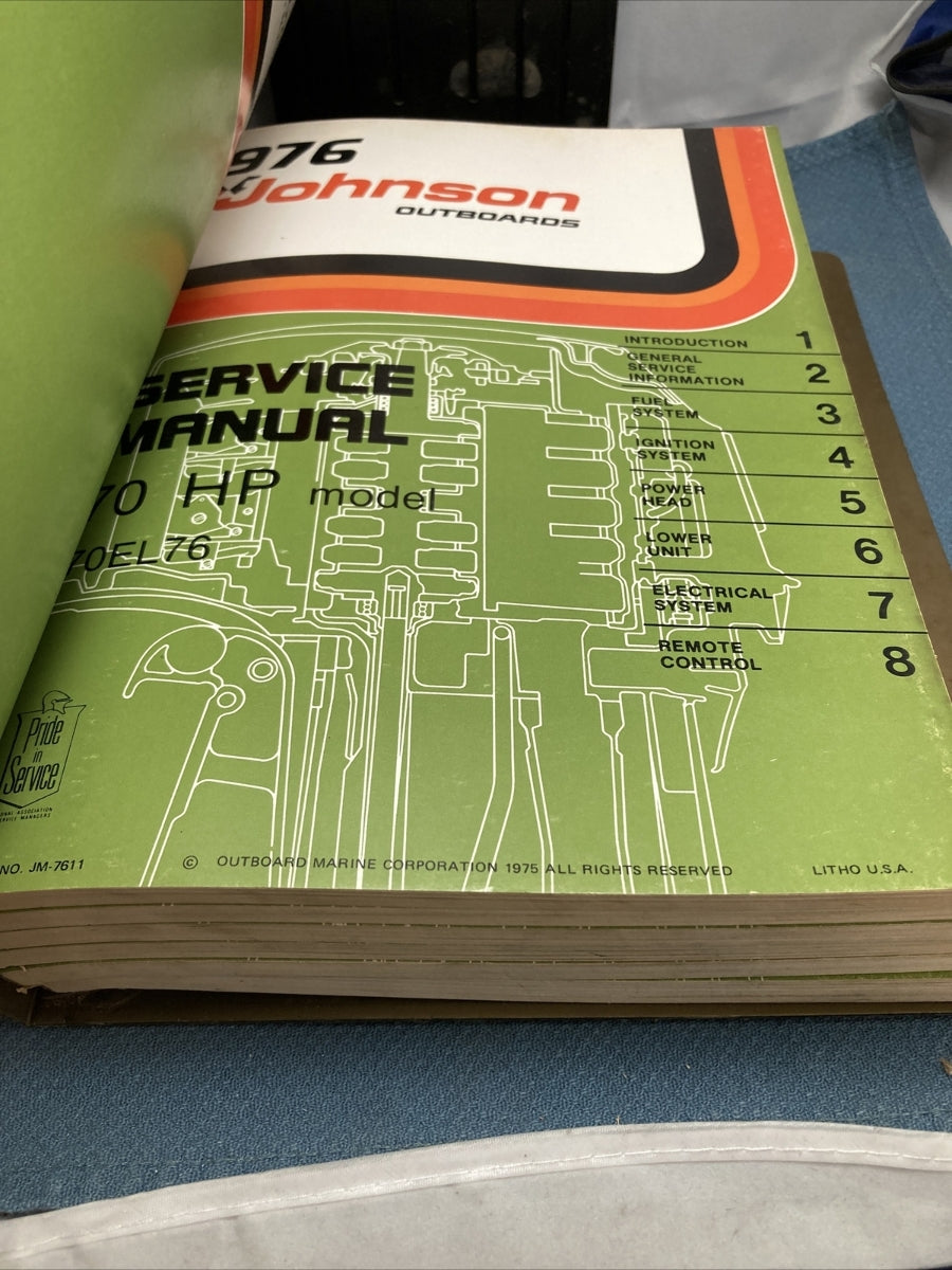 JOHNSON OUTBOARDS JM-7607 - JM-7616 SERVICE MANUALS