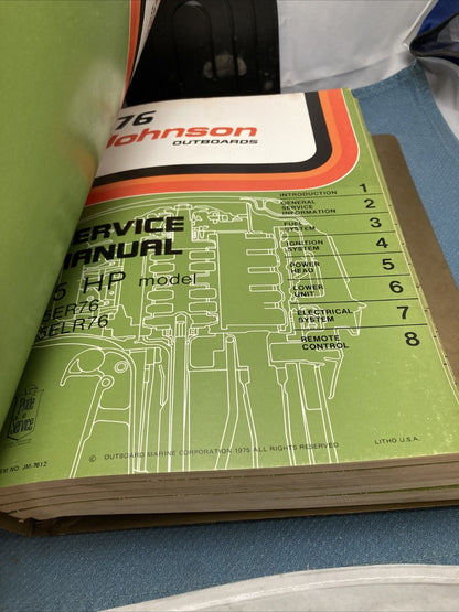 JOHNSON OUTBOARDS JM-7607 - JM-7616 SERVICE MANUALS