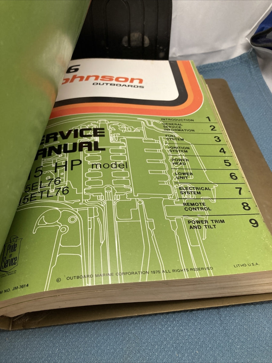 JOHNSON OUTBOARDS JM-7607 - JM-7616 SERVICE MANUALS