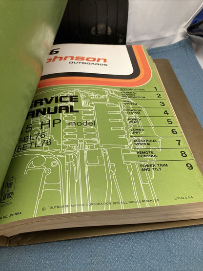 JOHNSON OUTBOARDS JM-7607 - JM-7616 SERVICE MANUALS