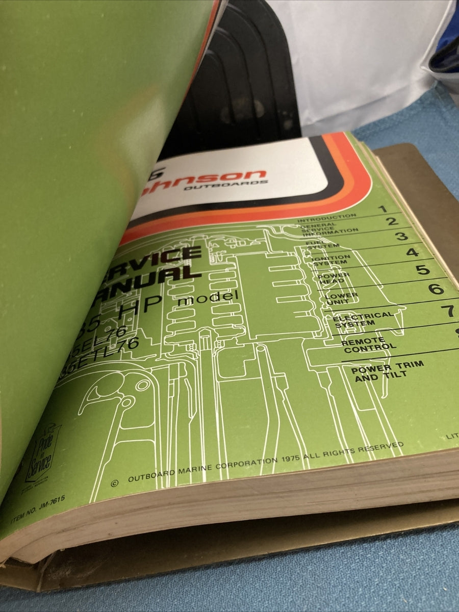 JOHNSON OUTBOARDS JM-7607 - JM-7616 SERVICE MANUALS
